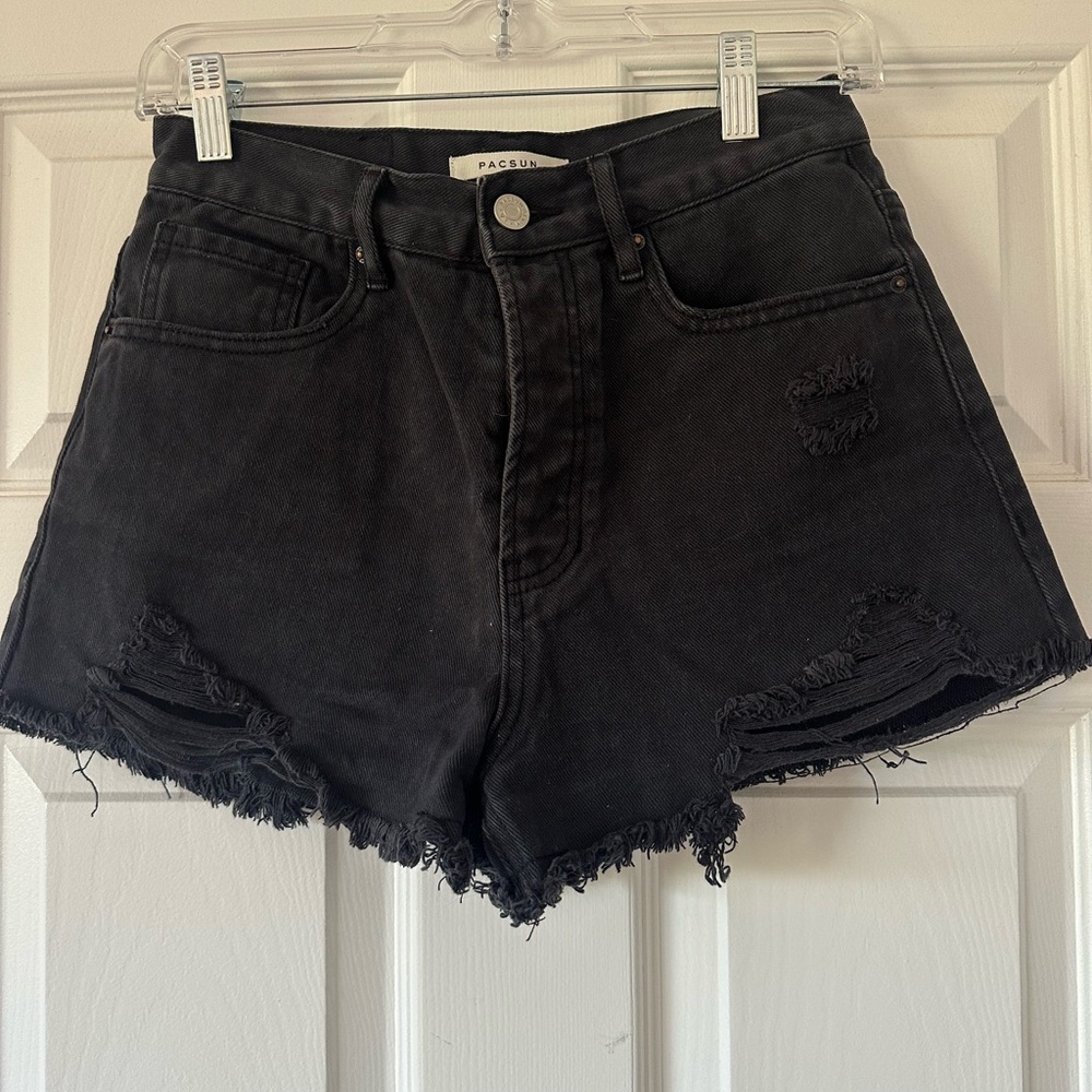 PacSun Charcoal Distressed Jean Shorts Vintage high rise size 26